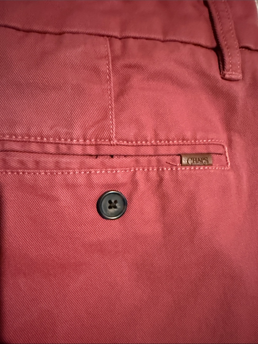 Chaps Men's Short - Deep Brick Red Flat Front - Picture 4 of 8